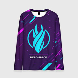 Лонгслив мужской Символ Dead Space в неоновых цветах на темном фоне, цвет: 3D-принт
