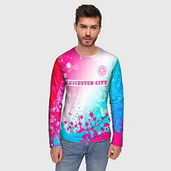 Лонгслив мужской Leicester City Neon Gradient, цвет: 3D-принт — фото 2
