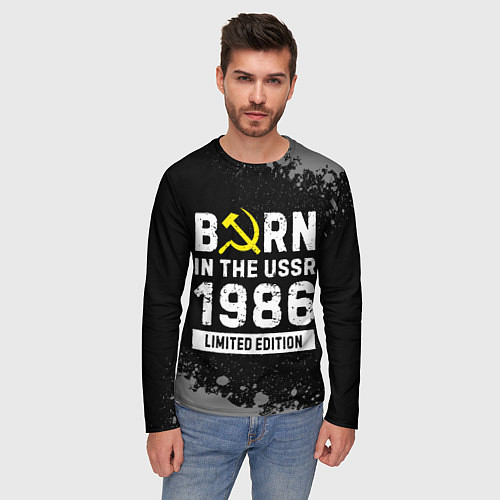 Мужской лонгслив Born In The USSR 1986 year Limited Edition / 3D-принт – фото 3