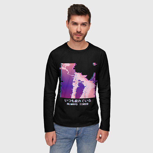 Мужской лонгслив Sad neon boy / 3D-принт – фото 3