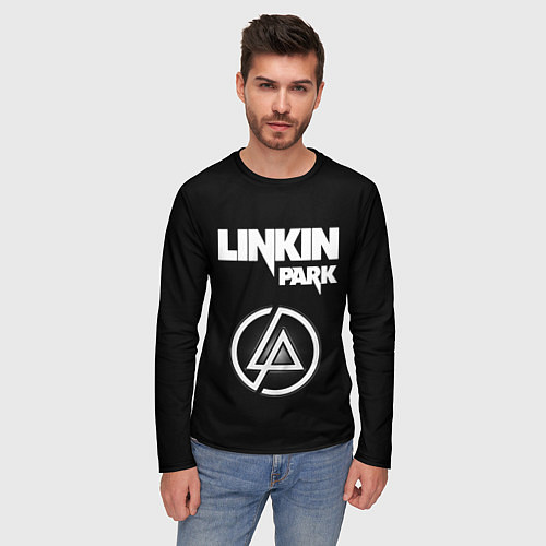 Мужской лонгслив Linkin Park логотип и надпись / 3D-принт – фото 3