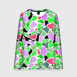 Лонгслив мужской Abstract pattern green pink spots, цвет: 3D-принт