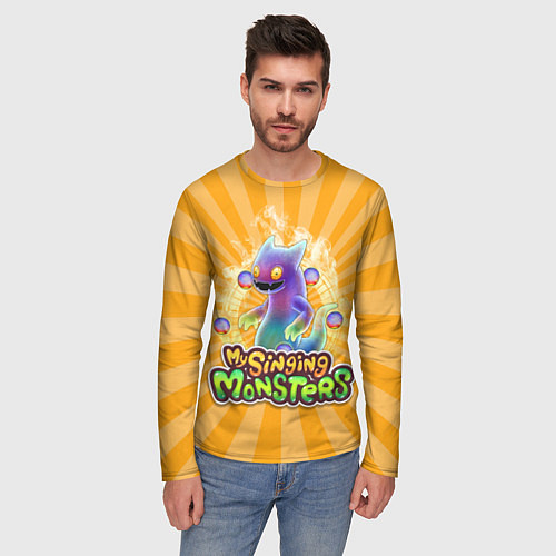Мужской лонгслив My Singing Monsters Вужас / 3D-принт – фото 3