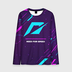 Лонгслив мужской Символ Need for Speed в неоновых цветах на темном, цвет: 3D-принт