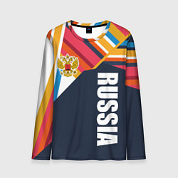 Лонгслив мужской RUSSIA - RETRO COLORS, цвет: 3D-принт