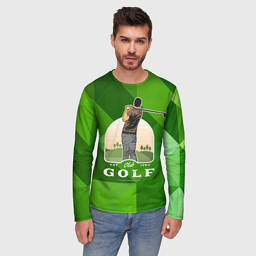 Мужской лонгслив Гольф на поле / 3D-принт – фото 3