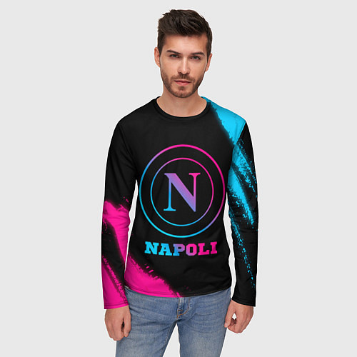 Мужской лонгслив Napoli FC Neon Gradient / 3D-принт – фото 3