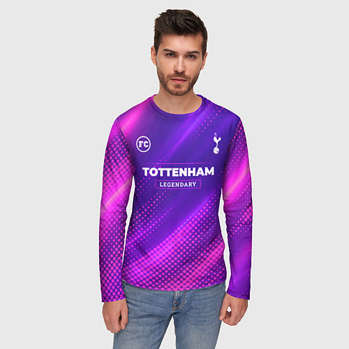 Мужской лонгслив Tottenham legendary sport grunge / 3D-принт – фото 3