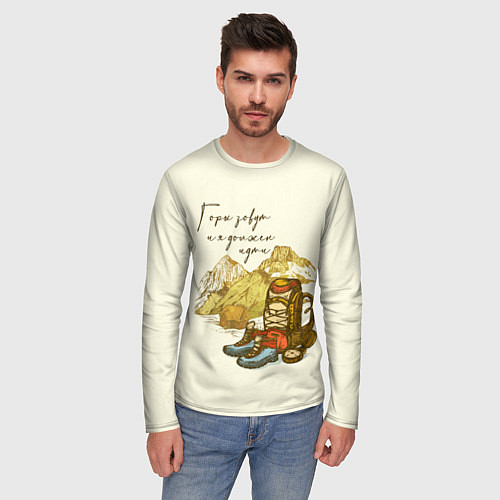 Мужской лонгслив Горы зовут меня / 3D-принт – фото 3