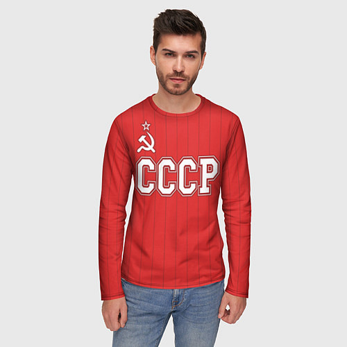 Мужской лонгслив Союз Советских Социалистических Республик / 3D-принт – фото 3