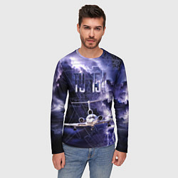 Лонгслив мужской Ту-154 Ночные полет, цвет: 3D-принт — фото 2