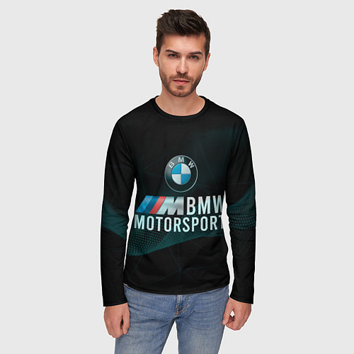 Мужской лонгслив BMW Motosport theam / 3D-принт – фото 3
