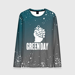 Лонгслив мужской Green day - брызги, цвет: 3D-принт