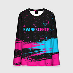 Лонгслив мужской Evanescence - neon gradient: символ сверху, цвет: 3D-принт