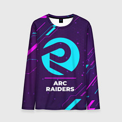 Лонгслив мужской Символ ARC Raiders в неоновых цветах на темном фон, цвет: 3D-принт