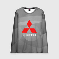 Лонгслив мужской Mitsubishi - серая с кружочками абстракция, цвет: 3D-принт