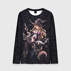 Лонгслив мужской Маленькая ведьма на паутине, цвет: 3D-принт