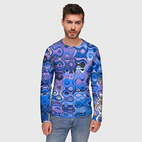 Мужской лонгслив Blurring colors / 3D-принт – фото 3