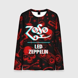 Лонгслив мужской Led Zeppelin rock glitch, цвет: 3D-принт