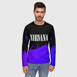Лонгслив мужской Nirvana purple grunge, цвет: 3D-принт — фото 2
