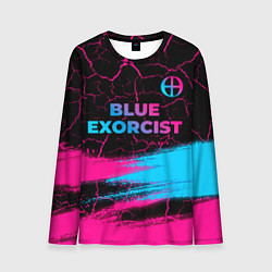 Лонгслив мужской Blue Exorcist - neon gradient: символ сверху, цвет: 3D-принт