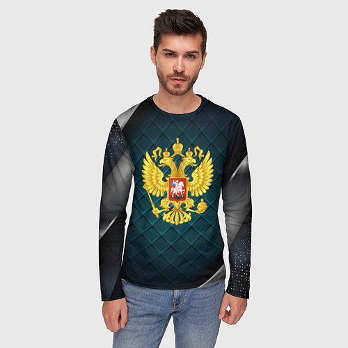 Мужской лонгслив Герб России из золота / 3D-принт – фото 3