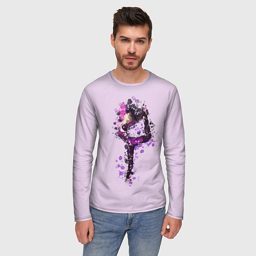 Мужской лонгслив Стройная гимнастка / 3D-принт – фото 3