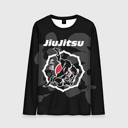 Лонгслив мужской Jiu-jitsu throw logo, цвет: 3D-принт