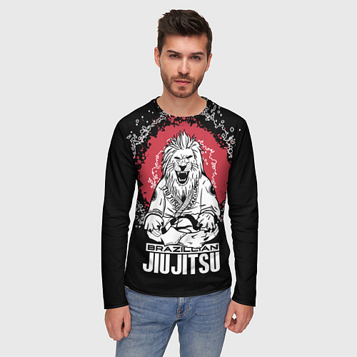 Мужской лонгслив Jiu-Jitsu red sun Brazil / 3D-принт – фото 3