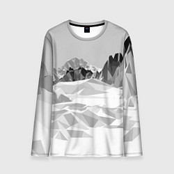 Лонгслив мужской Полигональные стилизованные горы - вершина, цвет: 3D-принт