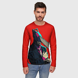 Лонгслив мужской Человек бензопила в деловом костюме, цвет: 3D-принт — фото 2
