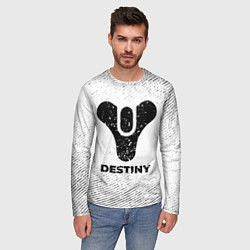 Лонгслив мужской Destiny с потертостями на светлом фоне, цвет: 3D-принт — фото 2