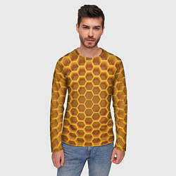 Лонгслив мужской Volumetric honeycombs, цвет: 3D-принт — фото 2