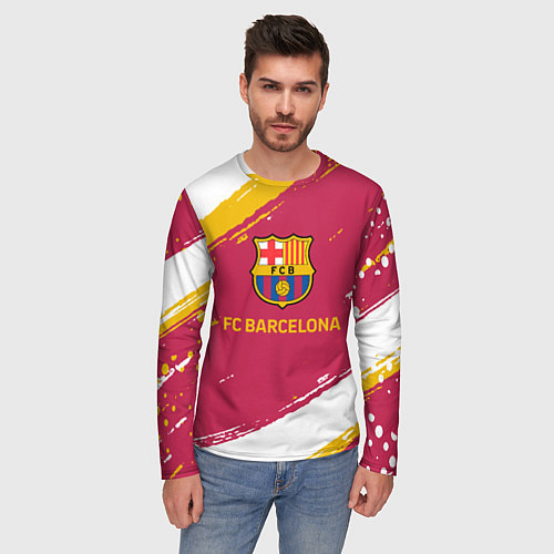 Мужской лонгслив Barcelona Краска / 3D-принт – фото 3
