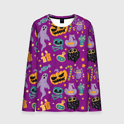 Мужской лонгслив Happy Halloween - holiday pattern