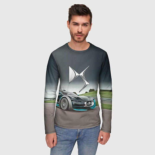 Мужской лонгслив Citroen DS Spirit - скоростной режим / 3D-принт – фото 3