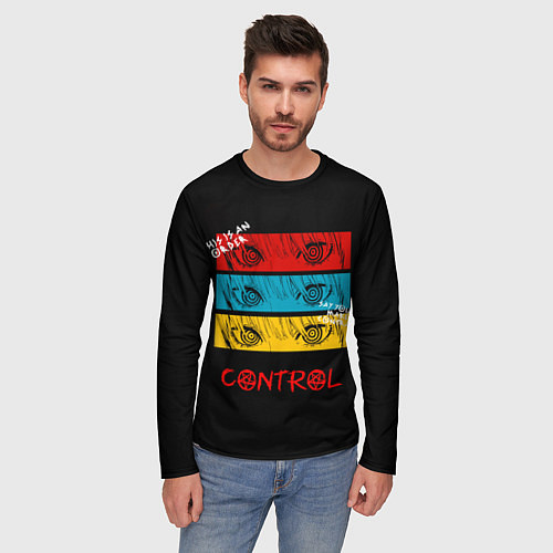 Мужской лонгслив Взгляд Макимы - Человек бензопила / 3D-принт – фото 3