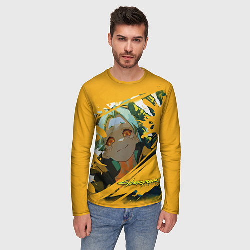 Мужской лонгслив Ребекка из Киберпанка / 3D-принт – фото 3