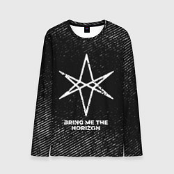 Лонгслив мужской Bring Me the Horizon с потертостями на темном фоне, цвет: 3D-принт