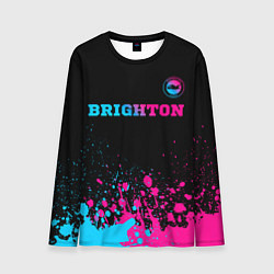 Мужской лонгслив Brighton - neon gradient: символ сверху