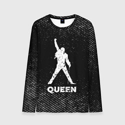 Лонгслив мужской Queen с потертостями на темном фоне, цвет: 3D-принт