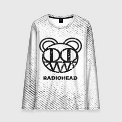 Лонгслив мужской Radiohead с потертостями на светлом фоне, цвет: 3D-принт