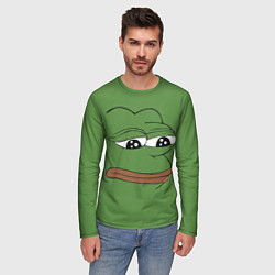 Лонгслив мужской Лягушонок Pepe грустит, цвет: 3D-принт — фото 2
