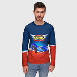 Лонгслив мужской Team Sonic Racing - Ёжик и его точило, цвет: 3D-принт — фото 2
