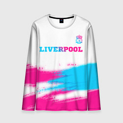 Лонгслив мужской Liverpool neon gradient style: символ сверху, цвет: 3D-принт