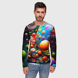 Лонгслив мужской Абстрактные космические шары, цвет: 3D-принт — фото 2