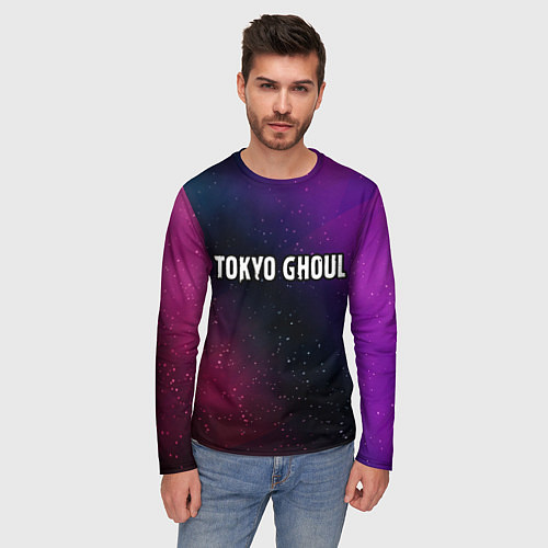 Мужской лонгслив Tokyo Ghoul gradient space / 3D-принт – фото 3