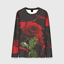 Лонгслив мужской Одинокая красная роза, цвет: 3D-принт