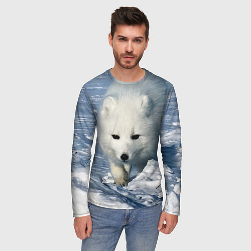 Мужской лонгслив Песец / 3D-принт – фото 3