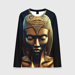 Лонгслив мужской Нейросеть - золотая статуя египетской царицы, цвет: 3D-принт